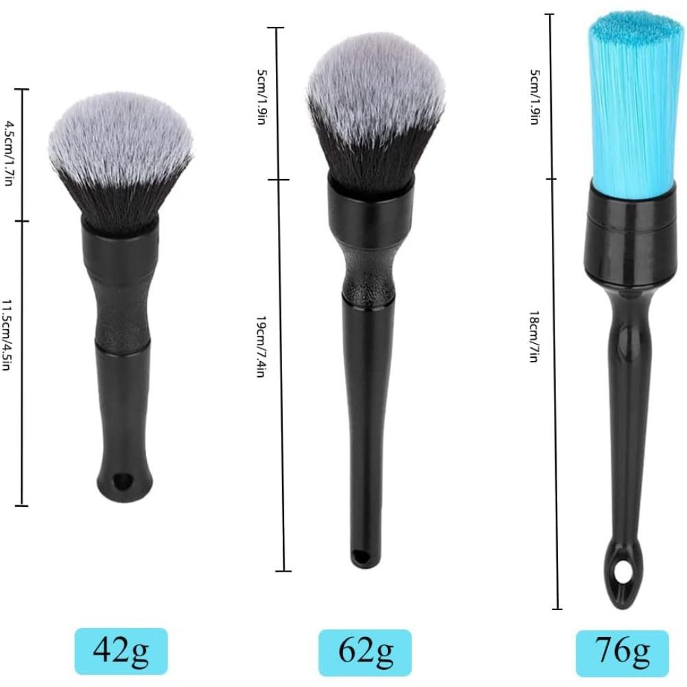 3-teiliges Auto-Detailing-Bürstenset, Auto-Reinigungsbürstenset, ultraweich, Auto-Detailbürste für den Autoinnenraum und die Autopflege, Autoinnenraum im Freien