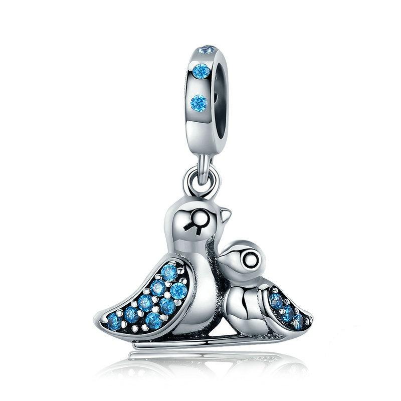 Colorful Oil Droplet Bird DIY Charms Bracelet Bead Set Picture European American Jewelry S925 Sterling Silver Pendant Accessory