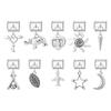 Fashion Magic Wand Heart Sun Baseball Rugby Pendant Italian Charm Link Fit 9mm Stainless Steel Bracelet DIY Making for Men Women