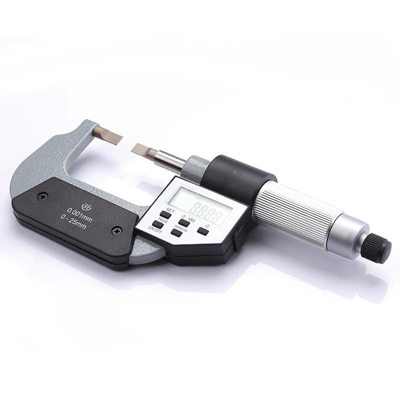 Blue Digital Micrometer 0-50mm, 0.001 Precision, for Groove Measurement