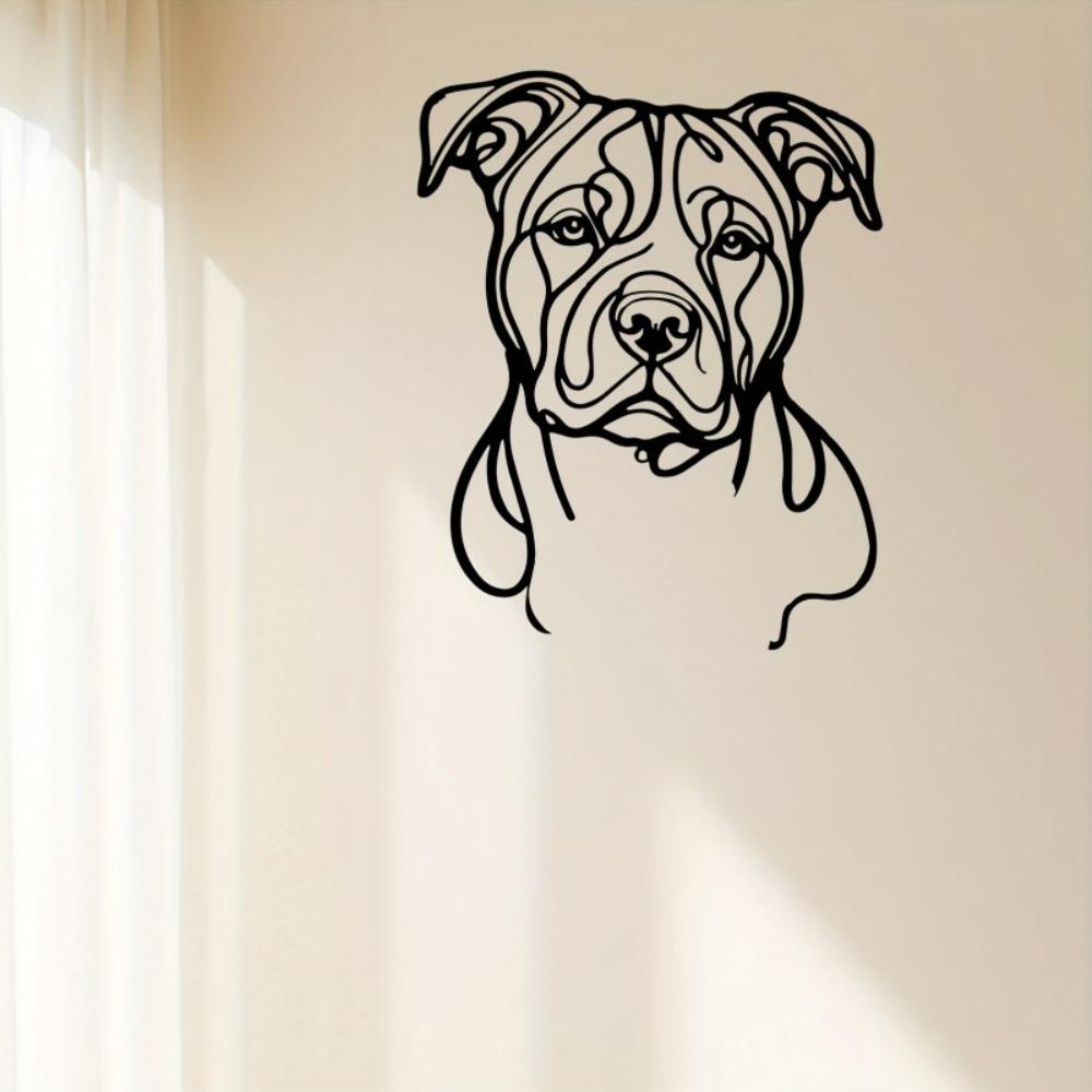 1 Stück Minimalistische American Staffordshire Terrier Metall Wandkunst, Wohnzimmer Garten Dekoration, Weihnachts Thanksgiving Geschenk für Hundeliebhaber