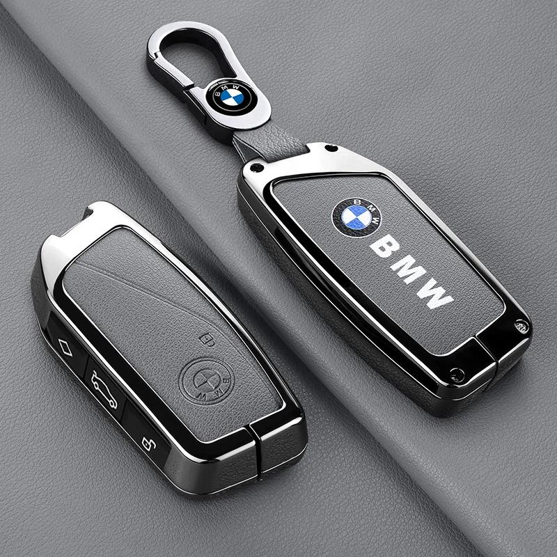 Hot 2025 Genuine Leather Car Remote Key Case Fob Cover Keychain Ring For BMW I7 X7 G07 LCI I20 U11 IX X1 7 Series G70 G09 XM U06