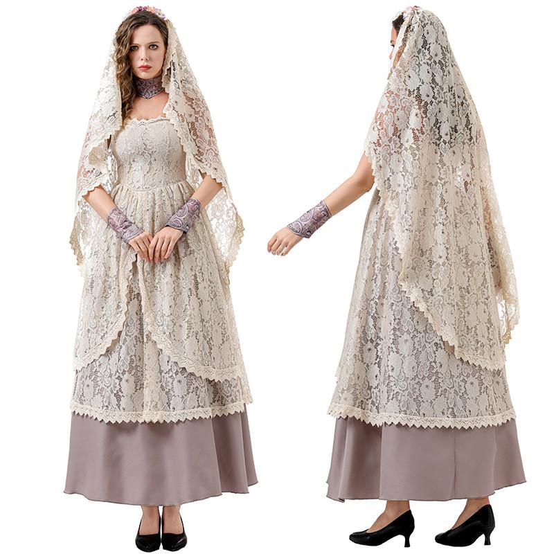 Village Vampire Angie Brides Cosplay Costume Party Stage Performance Dress Lace