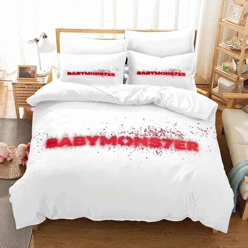 Kpop Babymonster Bedding Set Duvet Cover Bed Set Quilt Cover Pillowcase Comforter King Queen Size Boys Adult Bedding Set