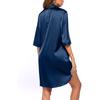 Casual Loose Women's Solid Color Silky Sexy Shirt Home Style Comfortable Pajamas