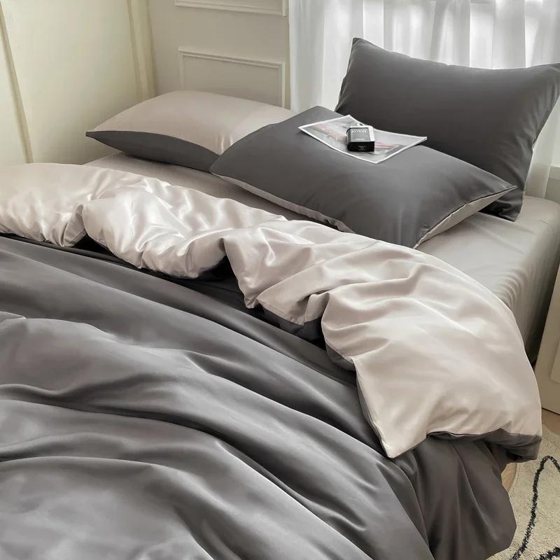 Nordic Bed Linen 100% Cotton Bedding Set with Sheet Duvet Cover Pillowcase Single Couple Bedsheet King Queen Double Twin Size