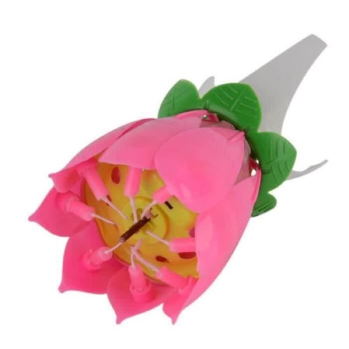 JSF04105-U Musical Lotus Flower Birthday Candle Party Cake Wedding Multicolour 2pcs