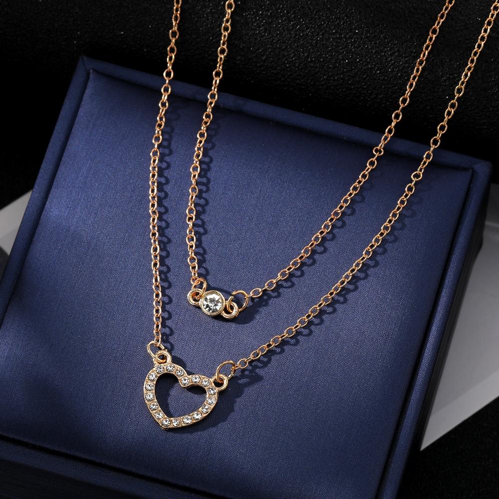 

Двухслойное колье с подвеской из стразов Diamond Love Love