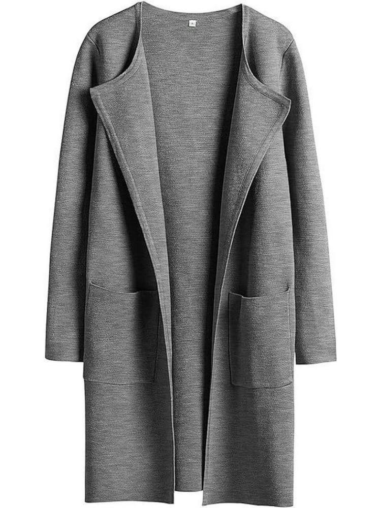Women American Style Casual Lapel Coat Woolen European