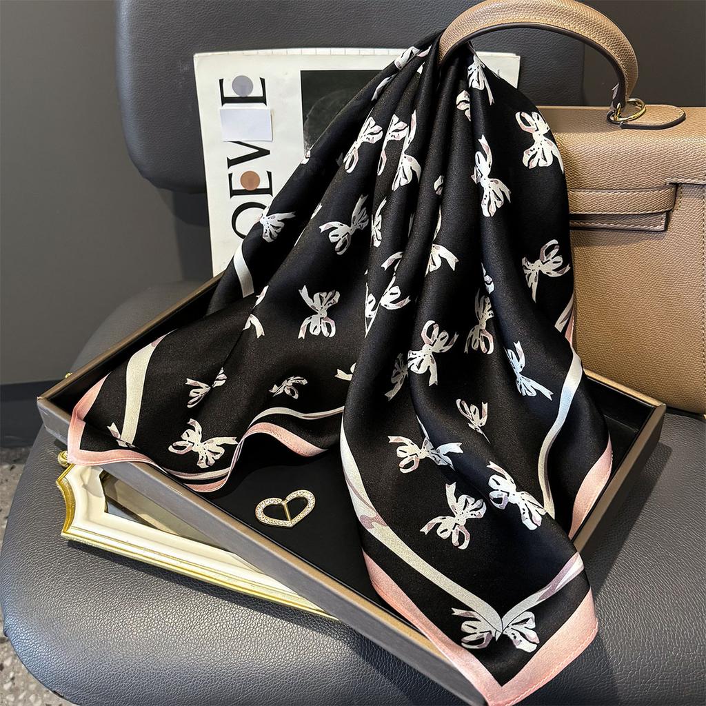 100% Pure Silk Scarf Women Neck Hair Pashmina Kerchief Foulard Female Bandana Scarves Hijab Shawl Wraps Square Headkerchief 65cm