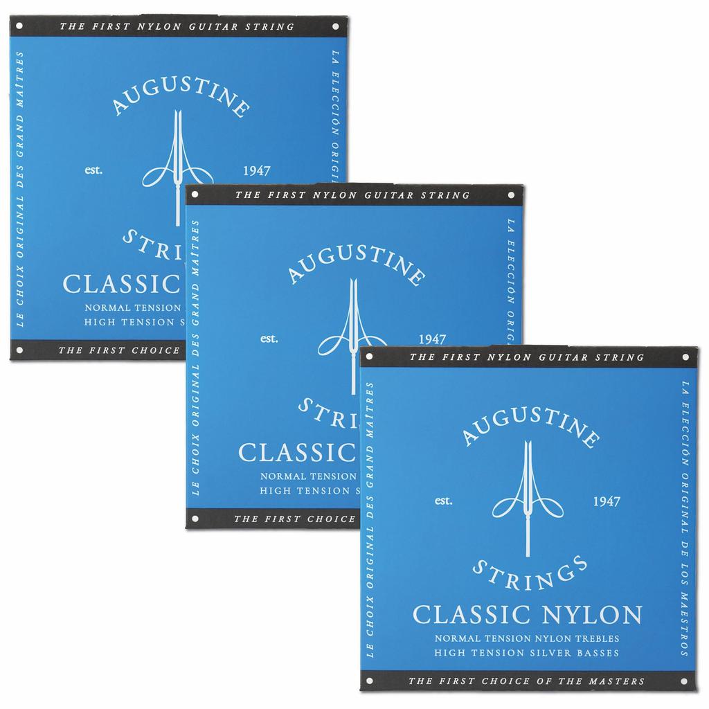 AUGUSTINE Classical Guitar Strings 3-Pack Box Blue Set