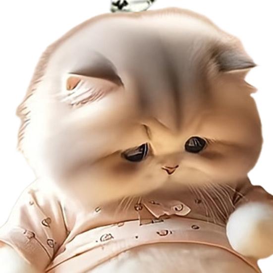 Pot-bellied Cat Acrylic Hanging Decoration Home Indoor Christmas Tree Car Rearview Mirror 2D Flat Big Belly Kitten Hanging Ornament Cartoon