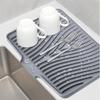 Tapete Drenante de Silicone Inclinado para Bancada de Pia de Cozinha Pad de Secagem para Louças Bandeja de Gotejamento Antiderrapante com Canaleta de Escoamento