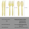 Nuevo Juego de Cubiertos Desechables Dorado Transparente - Cuchillo, Tenedor y Cuchara para Postres y Fiestas