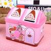 1Pc Cute Bear House Piggy Bank Box Mini Metal Bank Currency Coin Boxes For Children'S Savings Tank Birthday And Christmas Gifts