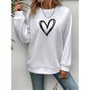 Liebe bedruckter Rundhals Langarm Pullover locker und bequem, Herbstmode Persönlichkeit Street Damenoberteil 8212