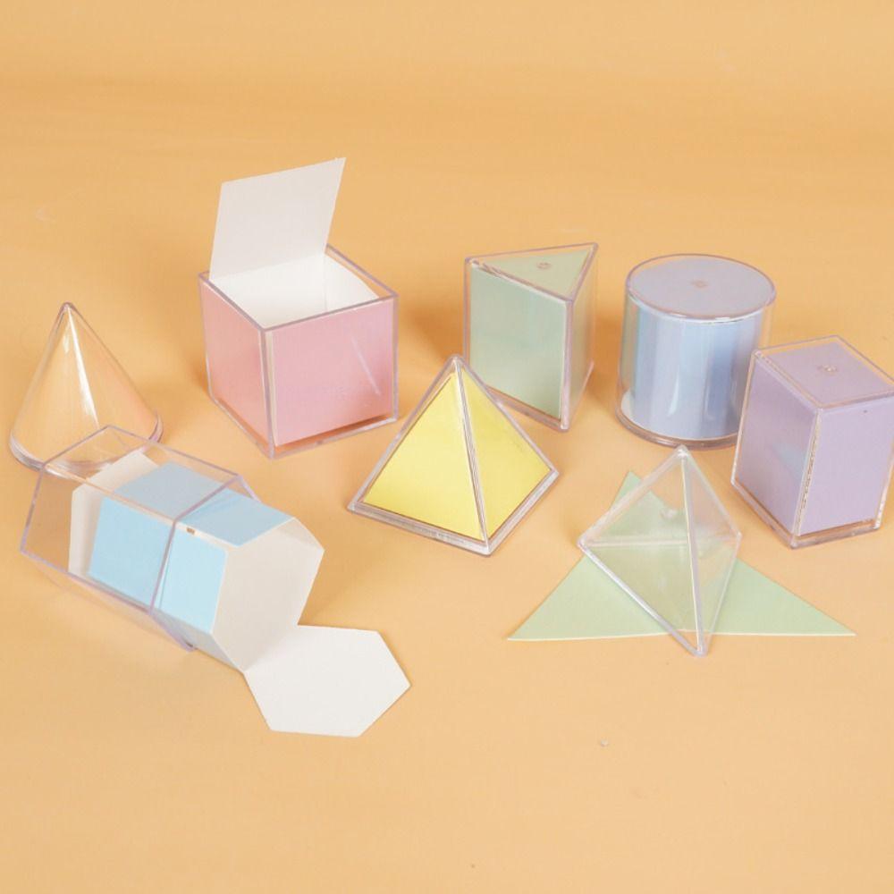 Detachable Geometric Shapes Blocks Transparent Game Math Toys 3D Geometric Cube Learning Materials