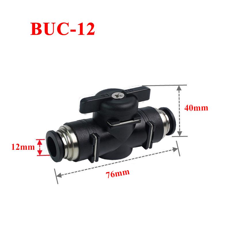 BUC 4mm 6mm 8mm 10mm 12mm Nero Pneumatico Push-In Giunto Rapido Connettore Valvola a Mano Per Girare Interruttore Sfera Manuale Limitazione di Corrente