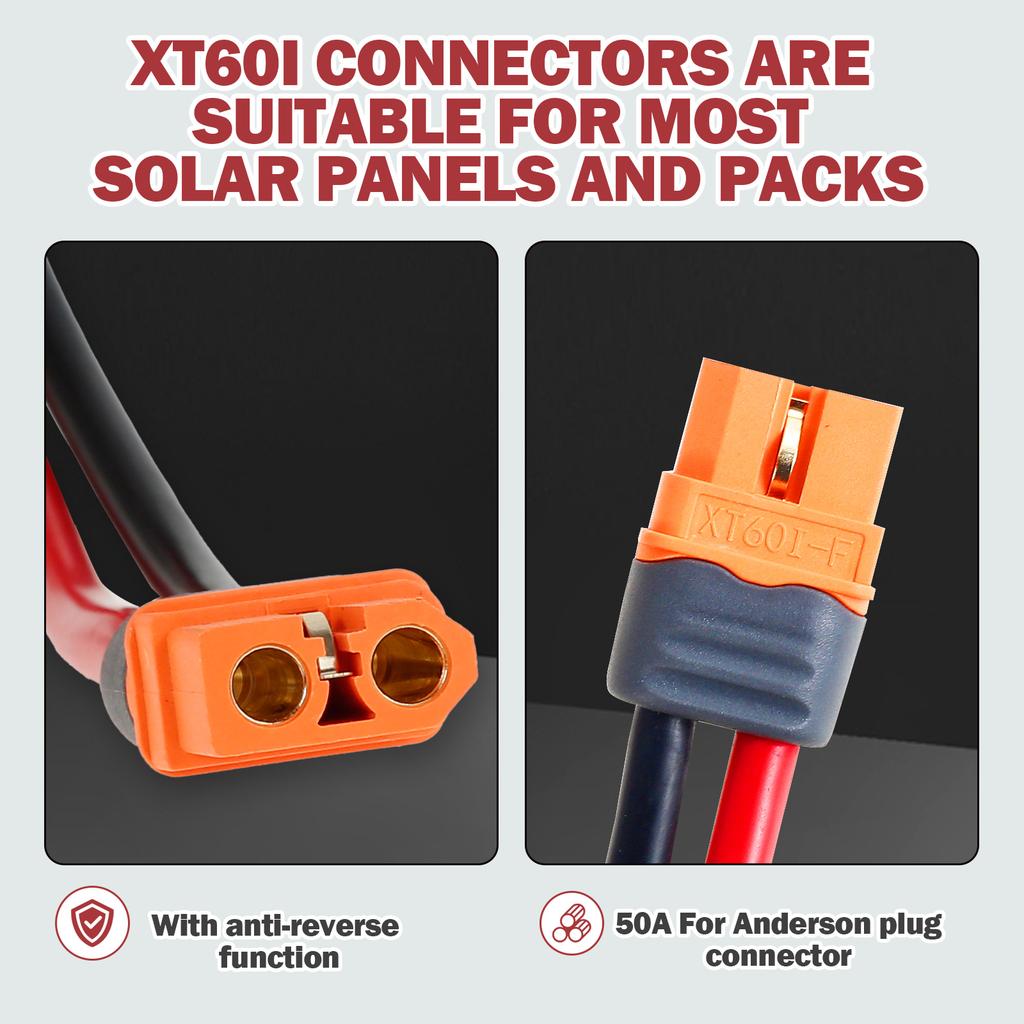 XT60i to O Ring Terminal Cable Safe XT60i Female to O Ring Connector Protective XT60i F Extension Cable Solar to XT60i Charge