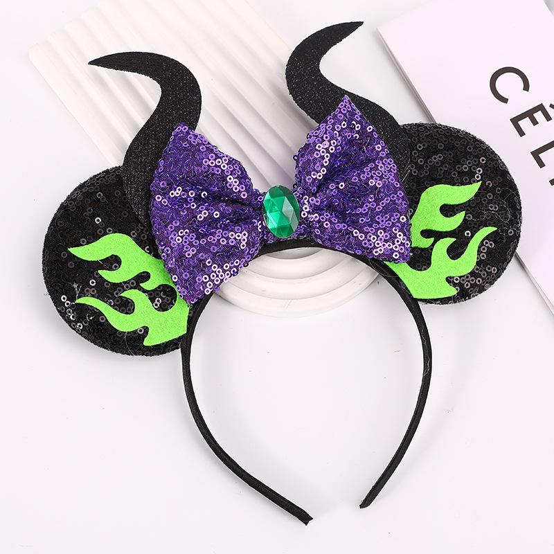 Halloween Devil Horns & Bat Headband with Feathers - Party Decoration