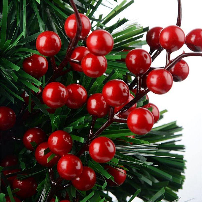 60PCS Artificial Red Berries Fake Flowers Fruits Berry Stems Crafts Floral Bouquet For Wedding Christmas Tree Decoration-B61B