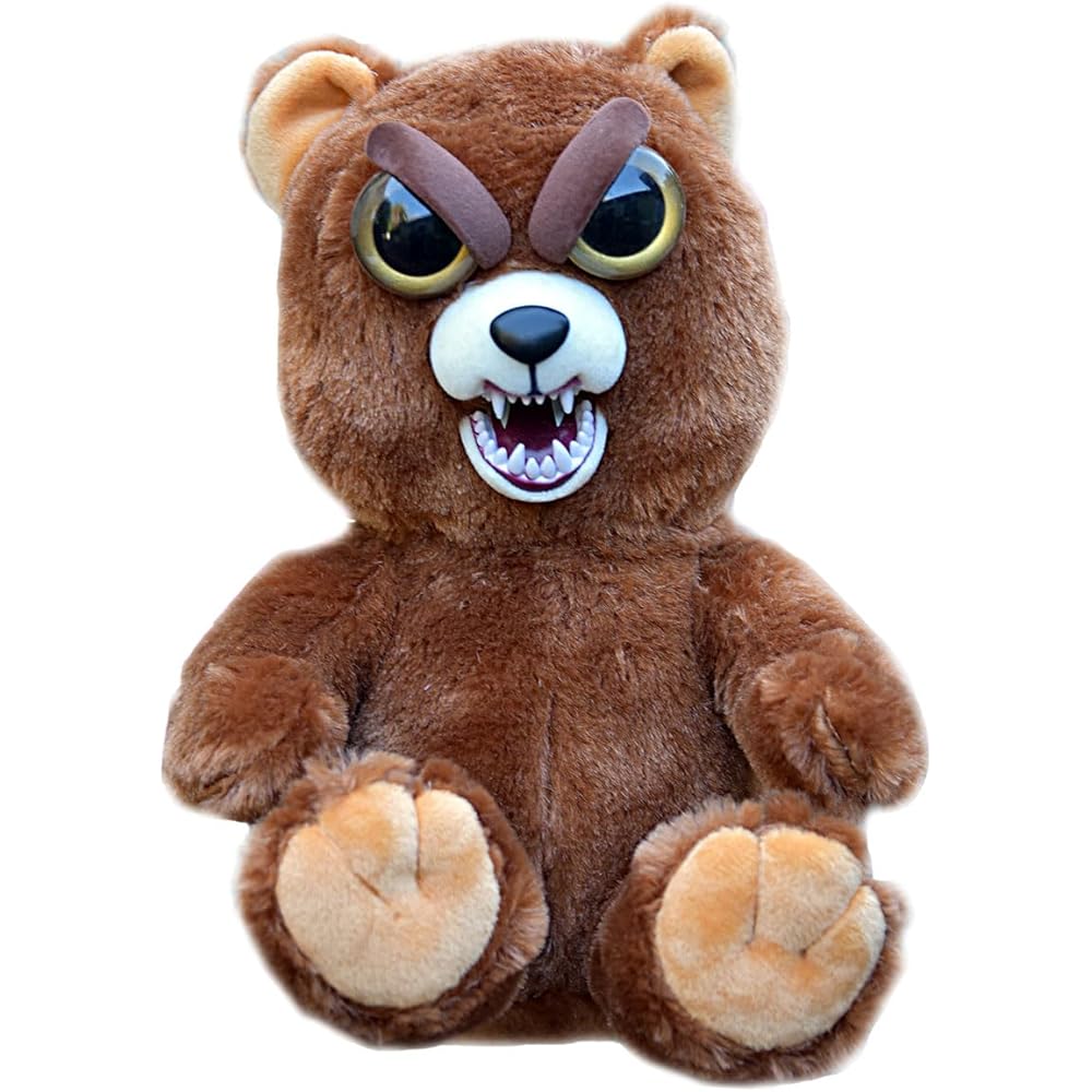 Rangs Feisty Pets Angry Bear Plush Toy Color Changing Expression Soft Stuffed Animal