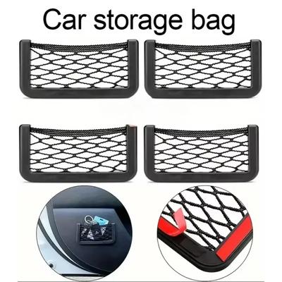 Car Organizer Storage Bag Auto Paste Net Pocket Card Universal Phone Holder Storage and Organization Car Interior Accessories