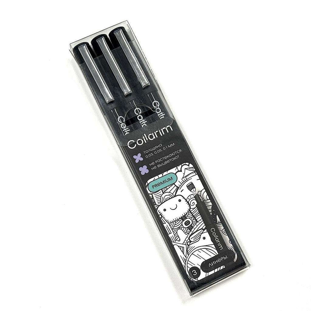 Professional Black Fineliner Pens Set - 6 Pieces (0.1mm To 2.0mm) with Brush Tip - Archival Ink