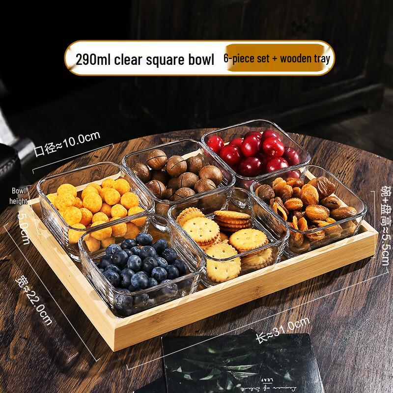 Glass Divided Snack Serving Set