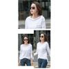 2026 Spring and Autumn Women's Pure Cotton Loose Hooded Long Sleeve T-Shirt, Comfortable Casual Top