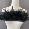 1 Metro Recortes de Plumas Naturales Flecos 10-15cm Plumones Cinta Para Boda Fiesta Costura Ropa Decoración Accesorios Manualidades