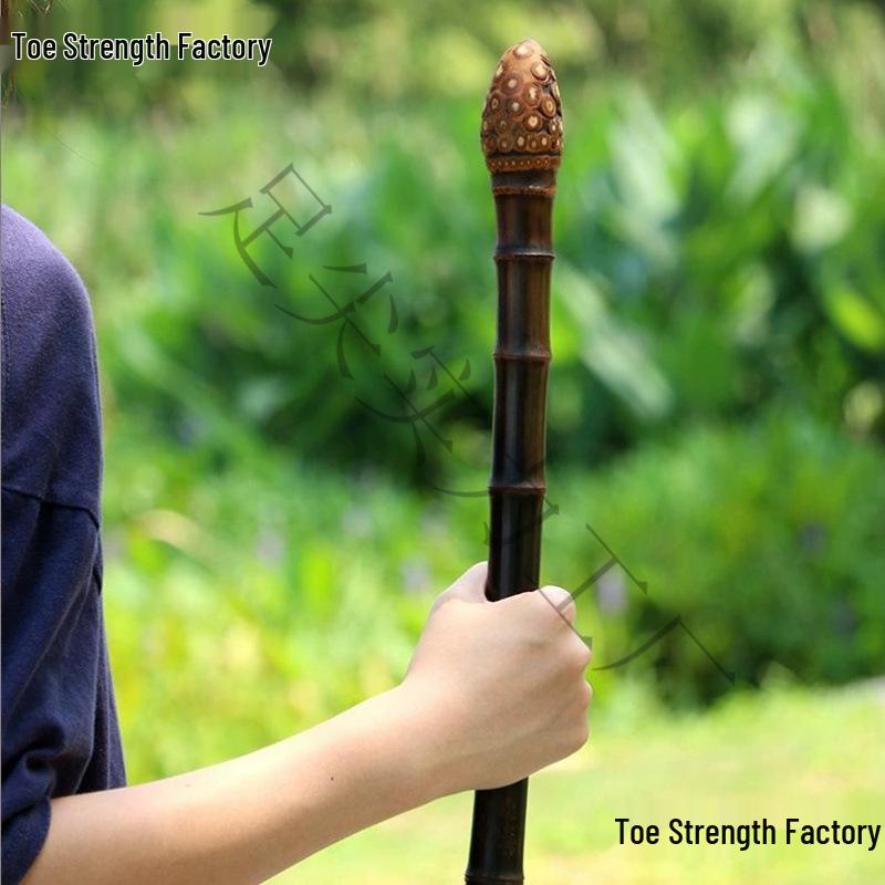 Natural Purple Bamboo Walking Cane for Seniors - Outdoor Mountaineering & Leisure