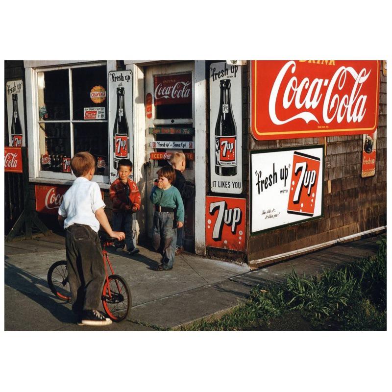 

Large Retro American Street Cafe Coke Painting - Nostalgic Decorative Wall Art White card paper (non-adhesive) 30*42 cm