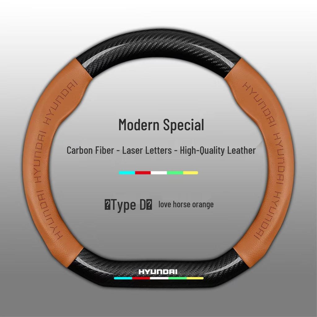 Modern Genuine Leather Steering Wheel Cover for Elantra, Santa Fe, Ix25, Yue Dong, Ix35, Yuelan, Tusheng, Reina