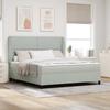 Box Spring Bed with Mattress Light Grey 200 X 180 Cm Velvet