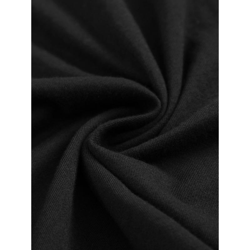 Europees Maat Dames T-shirt met Schermtaboes, Eenvoudig Slag Letterpatroon Print, Casual Ronde Hals Standaard Pasvorm T-shirt Stof