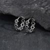Hiphop Punk Irregular Thorn Hoop Earrings for Men, Personality Silver Color Stainless Steel Earrings, Retro Fashion Jewelry Gift