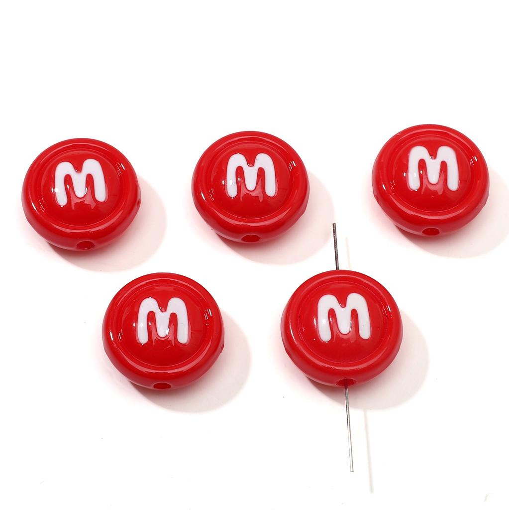 Double Sided Biscuit Charms Enamel M Drip Design for DIY Jewelry 2 or 10 Pcs