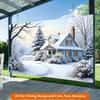 1Pcs Snowy House Winter Scenery Decoration Background Winter Backdrop For Photo Studio Photo Booth Party