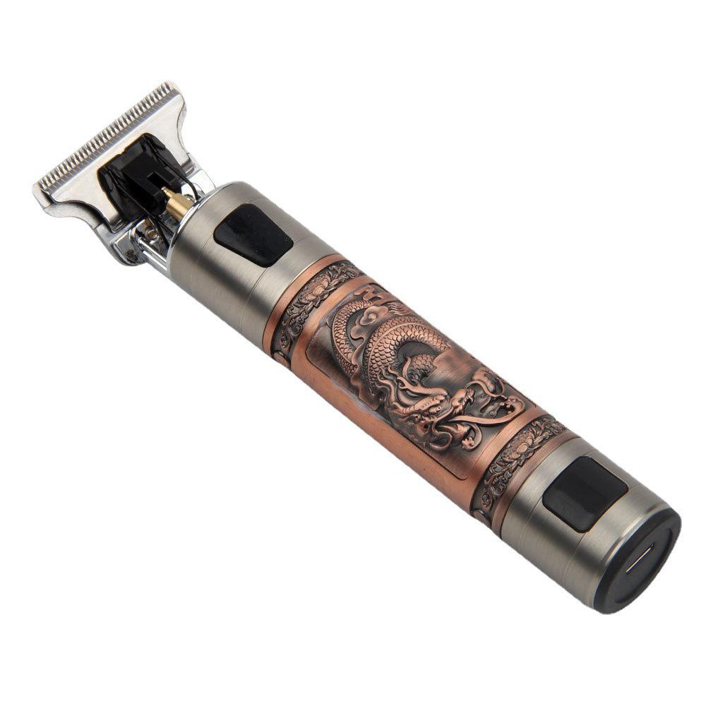 T9 Digital Display Skull Head Hair Clipper: USB Rechargeable, Zinc Alloy Trimmer for Precision Shaving and Carving.