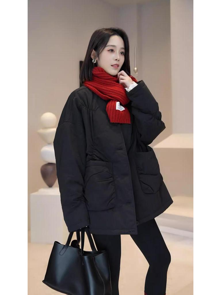 2024 Women's Casual Slimming Mid-Length Cotton Jacket—Lightweight, Warm, and Stylish for Autumn and Winter