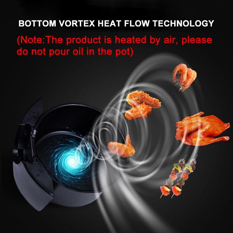 3.2L Chicken Household Oil free Air Fryer Health Fryer Pizza Cooker Multifunction Touch LCD Electric Deep Smart Air Fryer