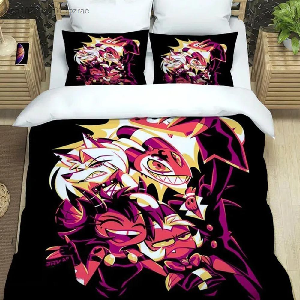 Anime Duvet Cover Pillowcase Bedding Set H-Helluva Boss Adult Boy Girl Bedroom Decoration Children Single Double Large Size