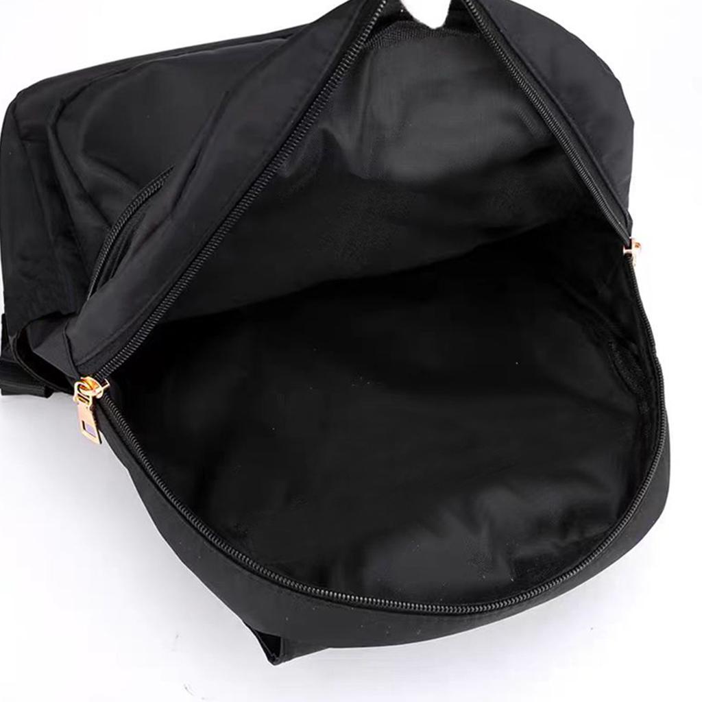Trendy Women's Black Backpack with Gold Details for Daily Use Commute Outings Stylish Lightweight Multi-functial Casual Bag