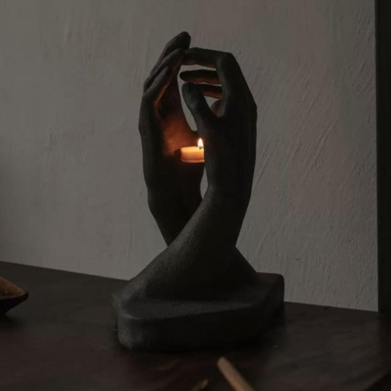 Hands Candle Holder Modern Sculpture Candle Holders Elegant Candlestick Aesthetic Decorative Candlesticks Table Decorations