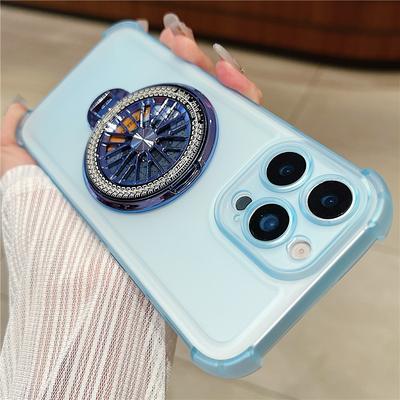 Airbag Shockproof Magnetic Gyro Bracket Holder Case For iPhone 17 Air 16 Pro 15 14 Plus 13 12 11 17 Pro Max Magsafe Clear Cover