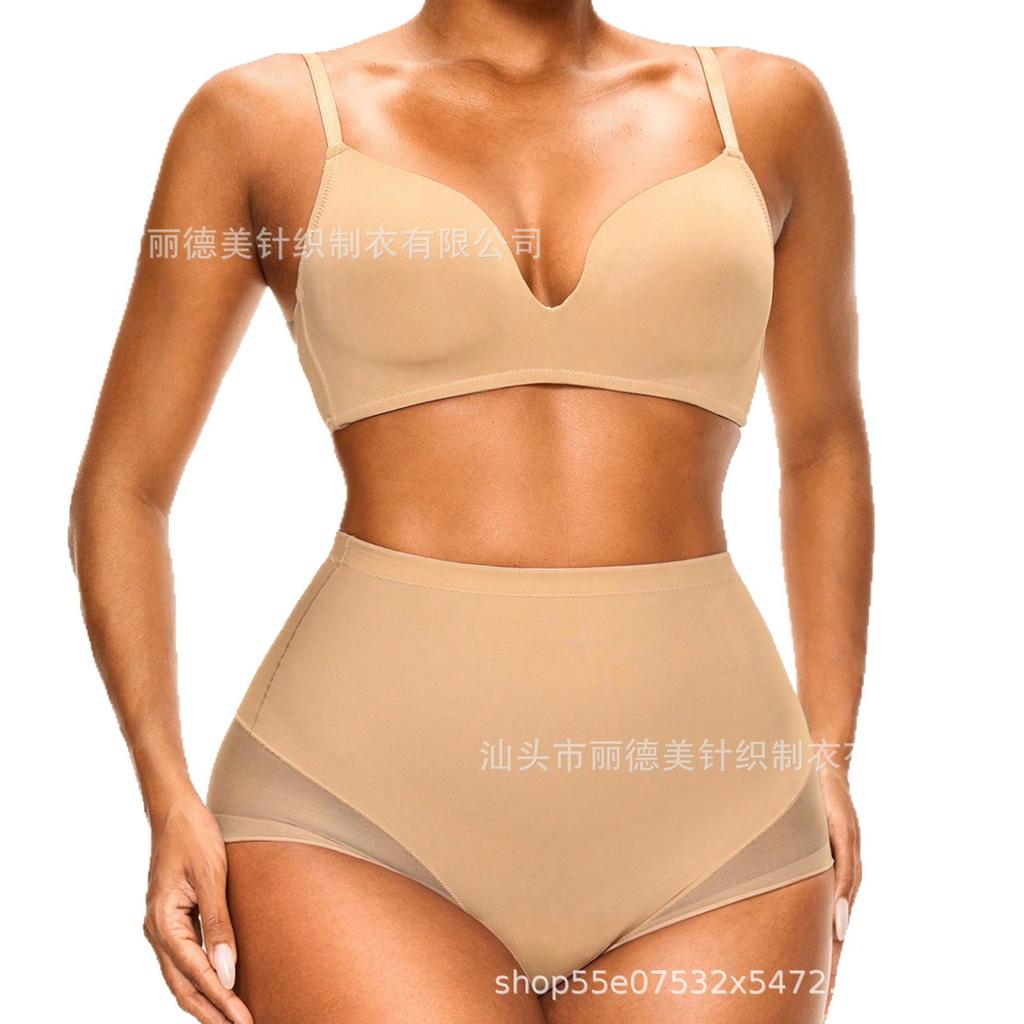 European and American explosive waist corset panties spot transparent mesh panties women's belly and hip sculpting panties