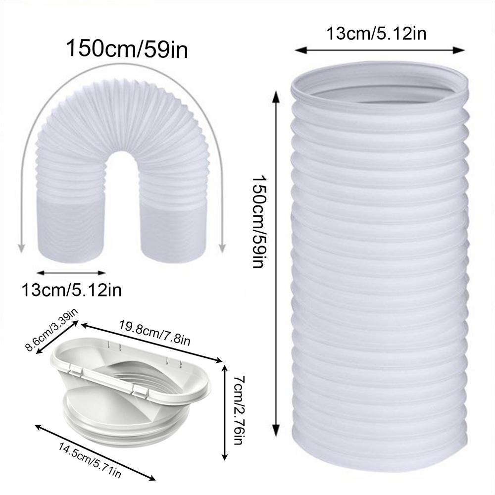 

Air Conditioner Exhaust Hose 5.1 Inch Diameter AC Hose Flexible Portable Exhaust Vent Mobile Air Conditioning Exhaust Duct