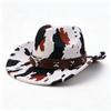 Ethnic Style Cow Pattern Top Hat Men's and Women's Party Top Hat Western Cowboy Hat Autumn Outdoor Shading