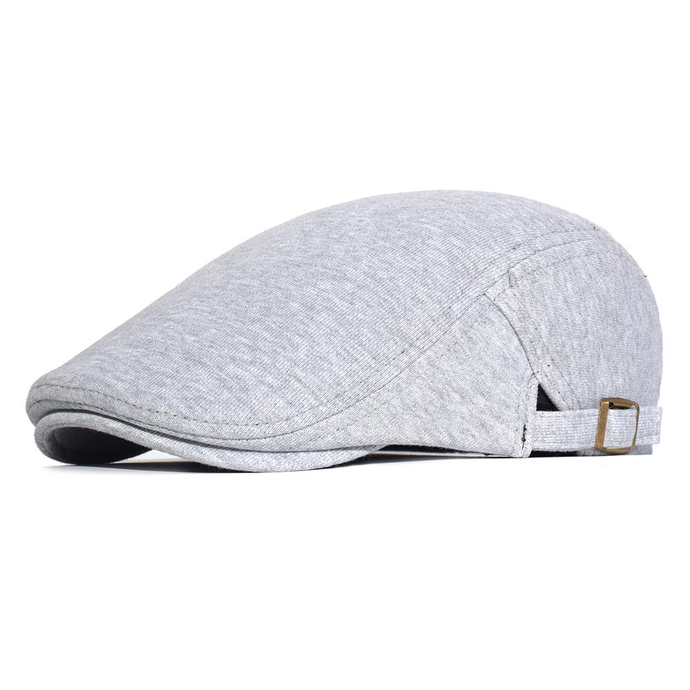 Cotton Adjustable Newsboy Caps Men Woman Casual Beret Flat Ivy Cap Soft Solid Color Driving Cabbie Hat Unisex Black Gray Hats